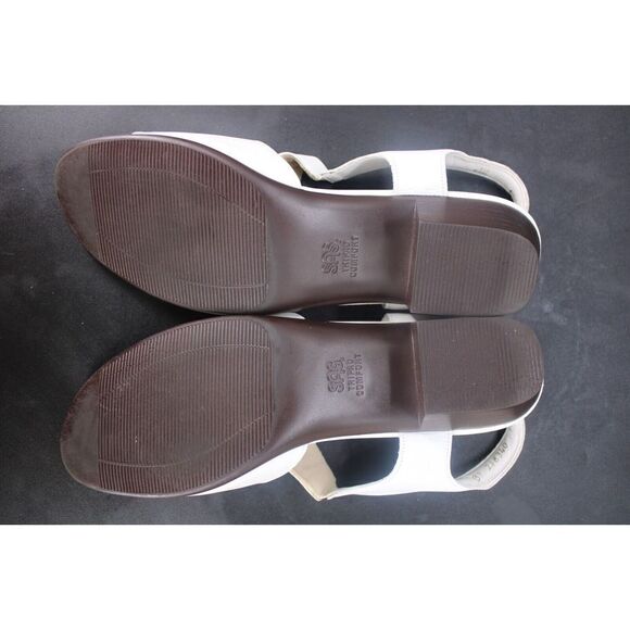 SAS Suntimer Heel Strap Sandal White Pearl Bone 9.5N Excellent Condition - Picture 10 of 10